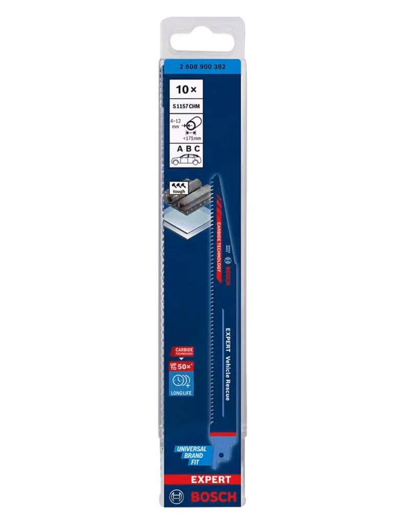 Set di 10 lame da seghetto alternativo universali Bosch Expert Vehicle Rescue con punta al carburo, Lunghezza: 225 mm, Colore: Blu – 2
