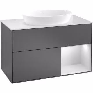 V&B vanity unit Finion 100, Pl wh. m, Reg Peo m Lac, Peo m