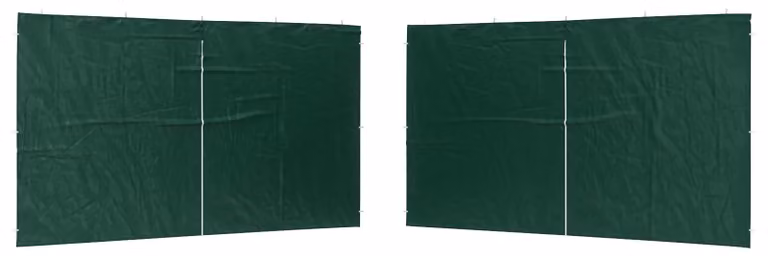 Parete per tenda da festa 2 pcs Verde 400 x 195 cm PE e Acciaio