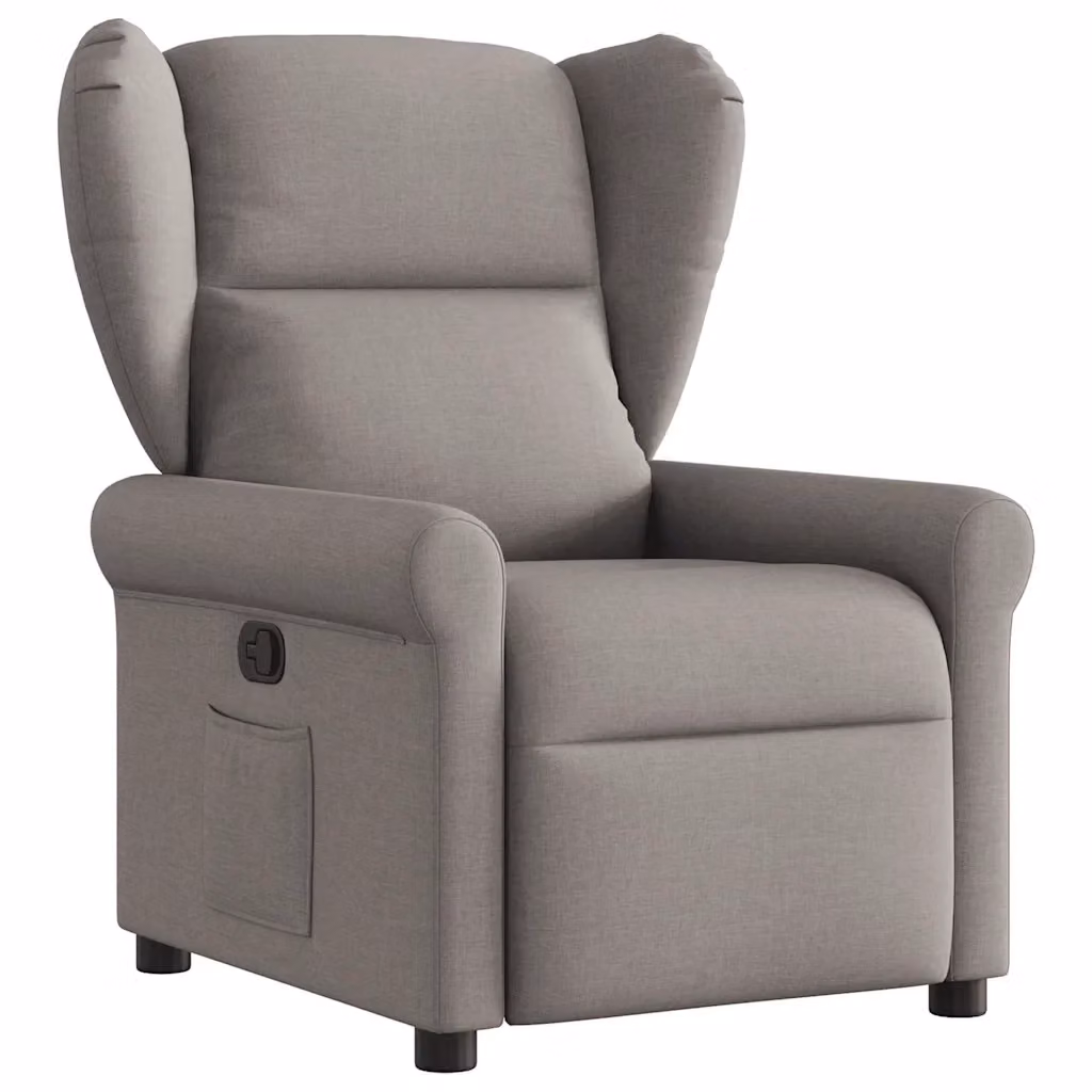 Poltrona Reclinabile Relax vidaXL in Tessuto Beige e Grigio con Braccioli e Regolazione Manuale – 2
