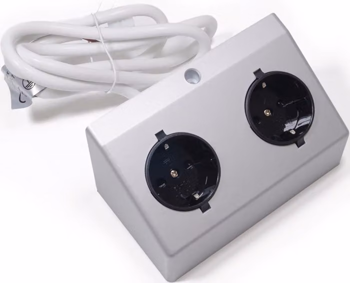 Presa di corrente doppia L&S da superficie 230 V color argento - 2000466