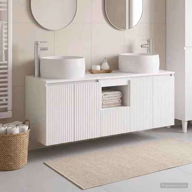 Set di Armadi da Bagno 3 pz Bianco Lucido 49,5 x 44,5 x 66 cm 3405721