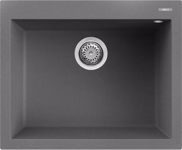 Lavello Elleci Incasso 1 vasca 61x50 Quadra 110 Keratek Plus Grigio Dark Grey LKQ11099