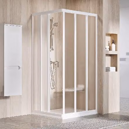 Un lato della cabina doccia RAVAK Supernova ASRV3-90 198 white+Grape 15V701R2ZG