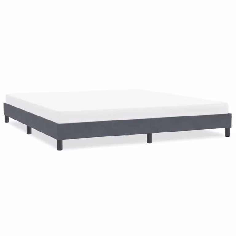 vidaXL Giroletto senza Materasso in Velluto Grigio L/P/H: 200 x 220 cm