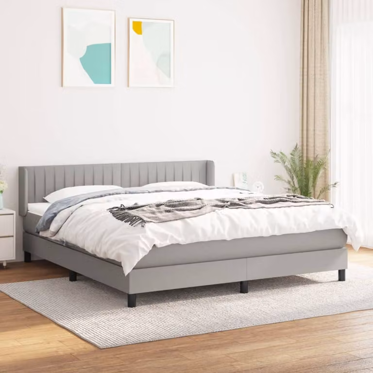 Maison Exclusive - Giroletto a Molle con Materasso Grigio Chiaro180x200 cm Tessuto