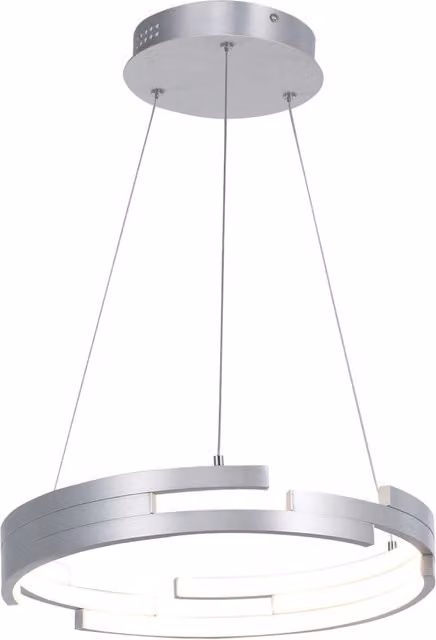 Lampada a sospensione Italux Velar LED 60W 3000K Ø40 cm argento e bianco