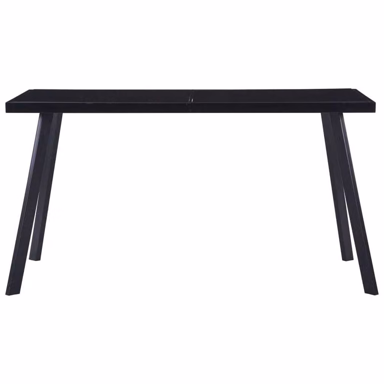Tavolo da Pranzo Nero 140x70x75 cm in Vetro Temperato