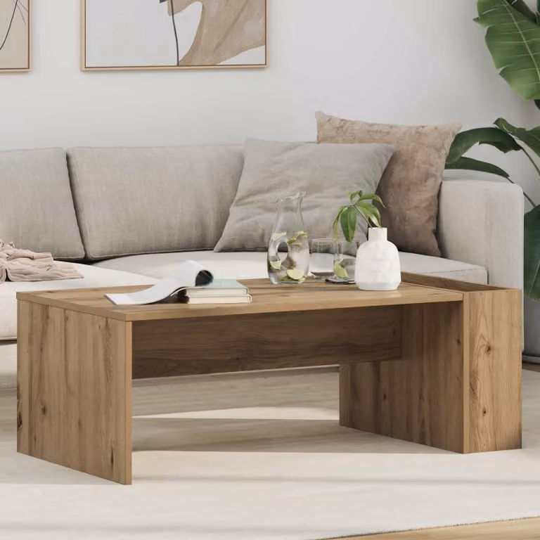 vidaXL Tavolino da salotto moderno in legno color rovere, L 95 cm x P 50 cm x H 34 cm