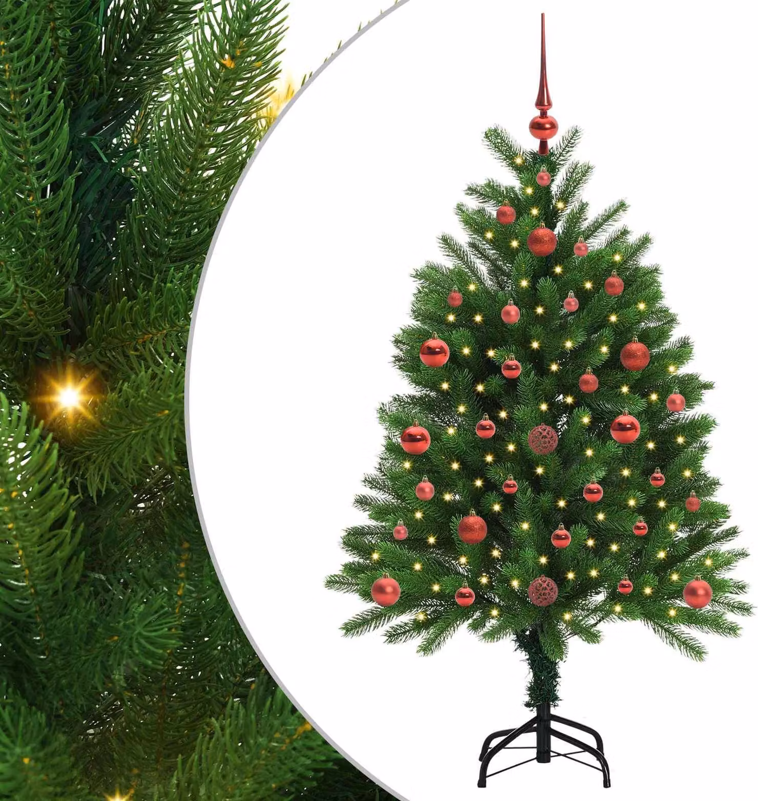 Albero di Natale con 150 LED con supporto Verde 120 cm PE