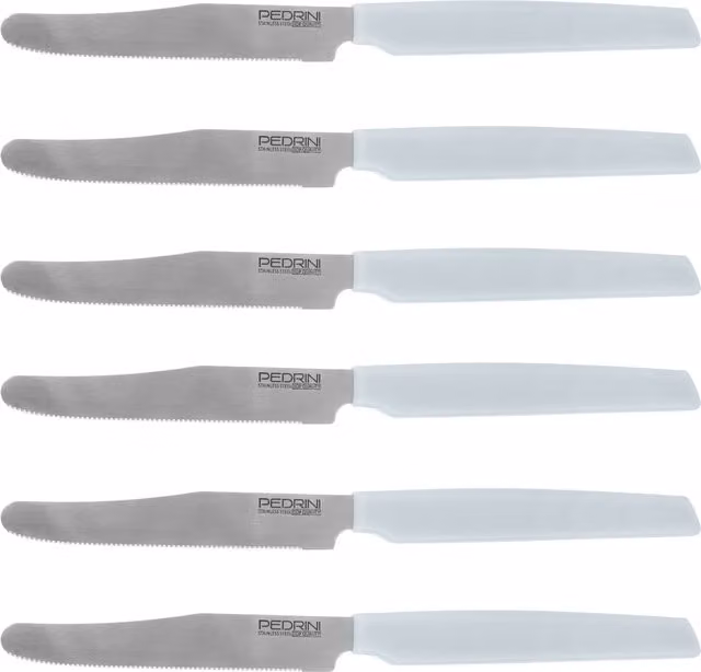 Set di 6 coltelli da tavola Pedrini Active in acciaio inox colore azzurro