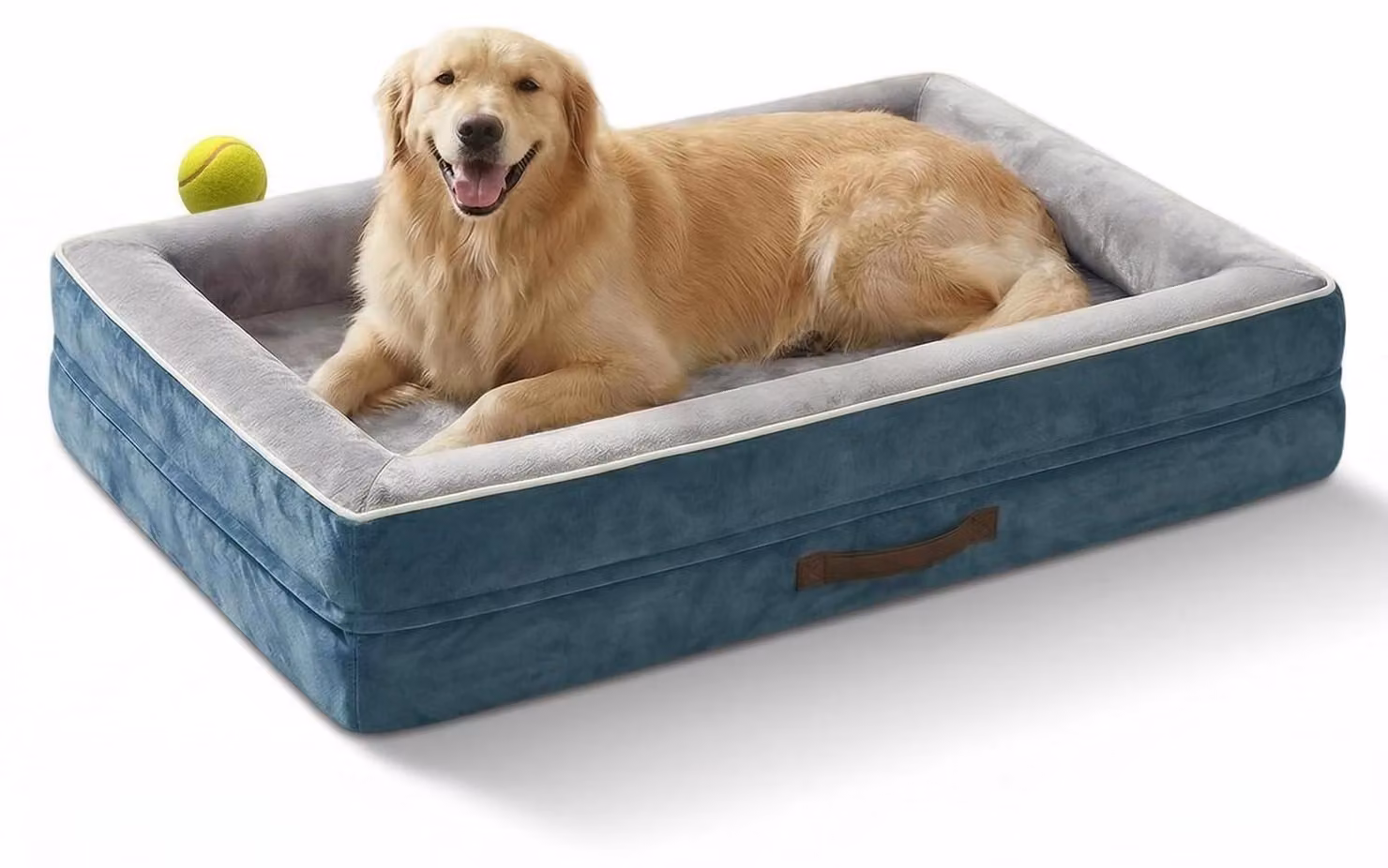 Cuccia ortopedica per cani, taglia XL, lavabile, colore blu, dimensioni 117x76x19 cm