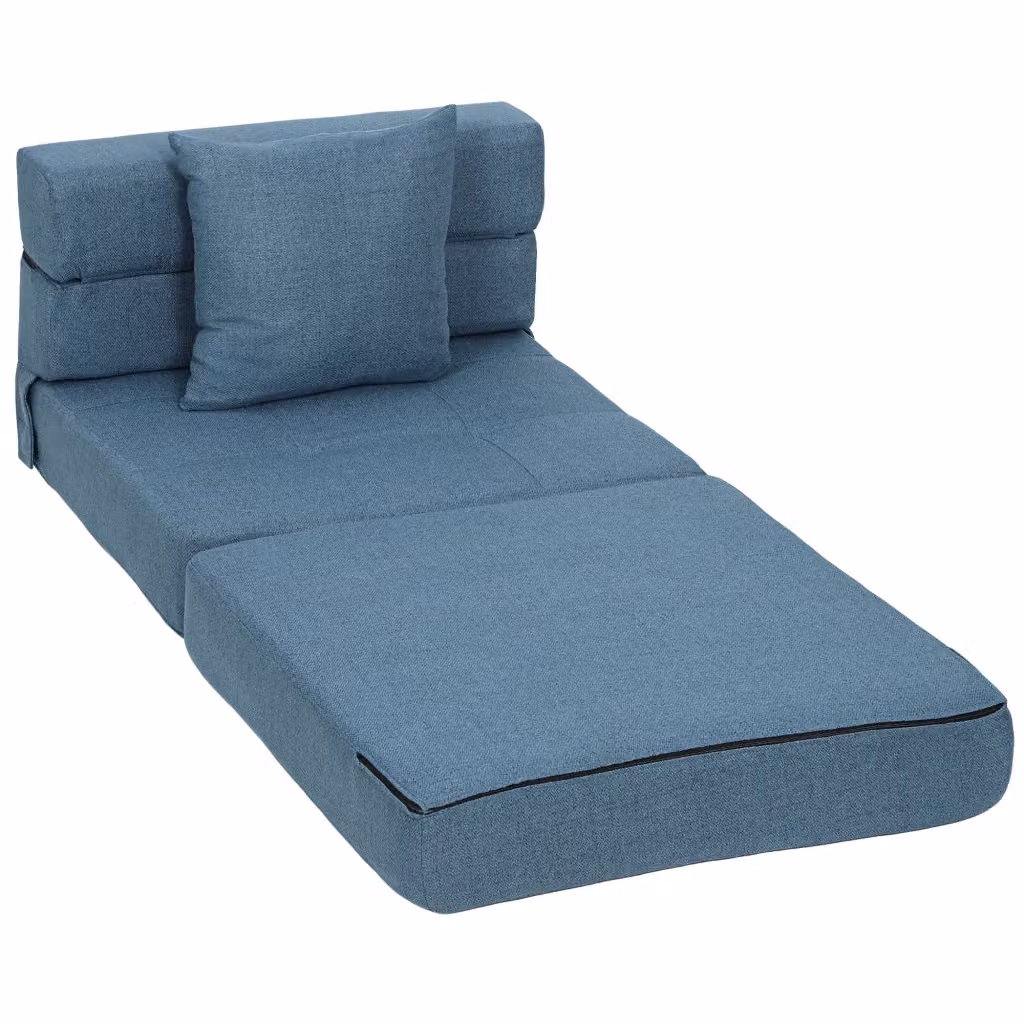 Letto Poltrona Relax Minimal Blu Scuro in Tessuto L/P/H: 70 x 70 x 61 cm – 2