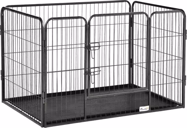 Recinto per animali domestici Minimal 4 pannelli in metallo grigio L: 109 cm, P: 74 cm, H: 71 cm