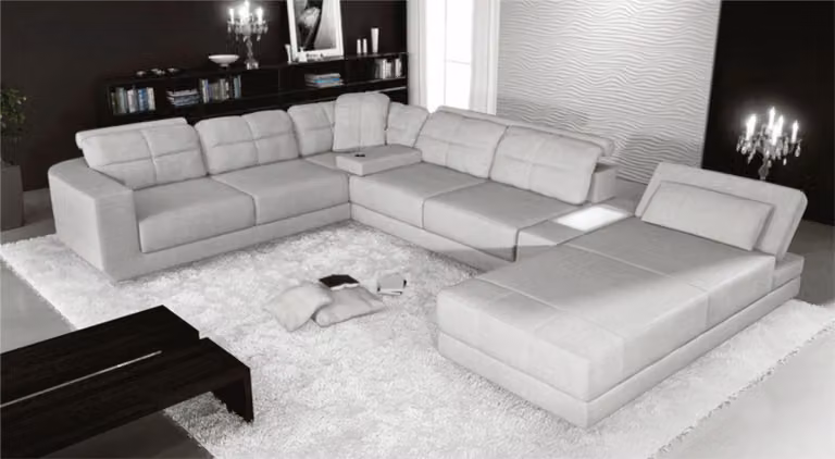 Eck Sofa Couch Polster Ecke Leder Sofa Couchen Möbel Wohnlandschaft U-Form