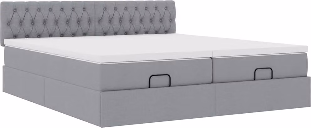 Struttura Letto Pouf con Materassi 180x200 cm in Tessuto