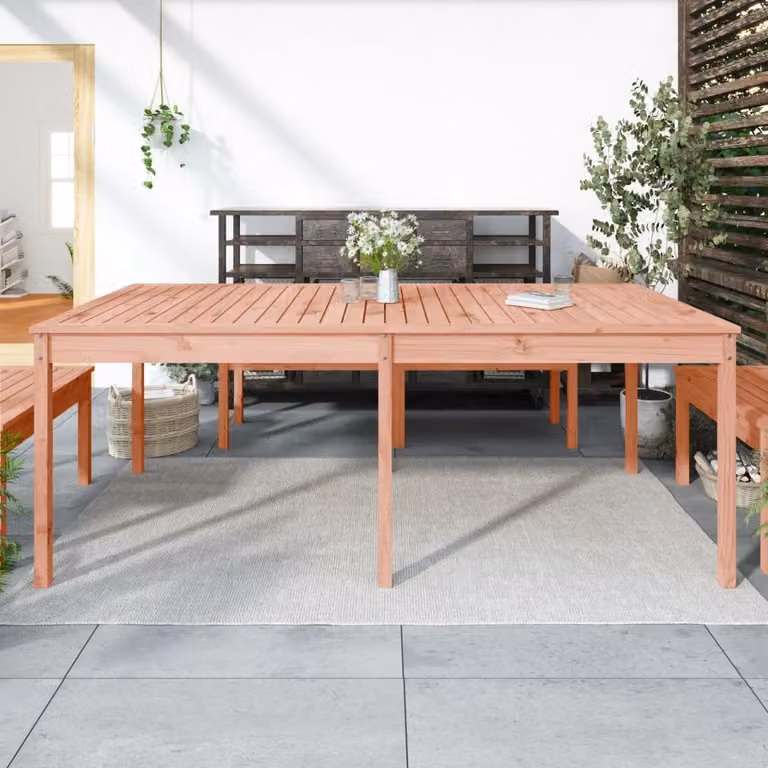 Tavolo da giardino The Living Store 203,5x100x76 cm in legno massiccio di abete Douglas