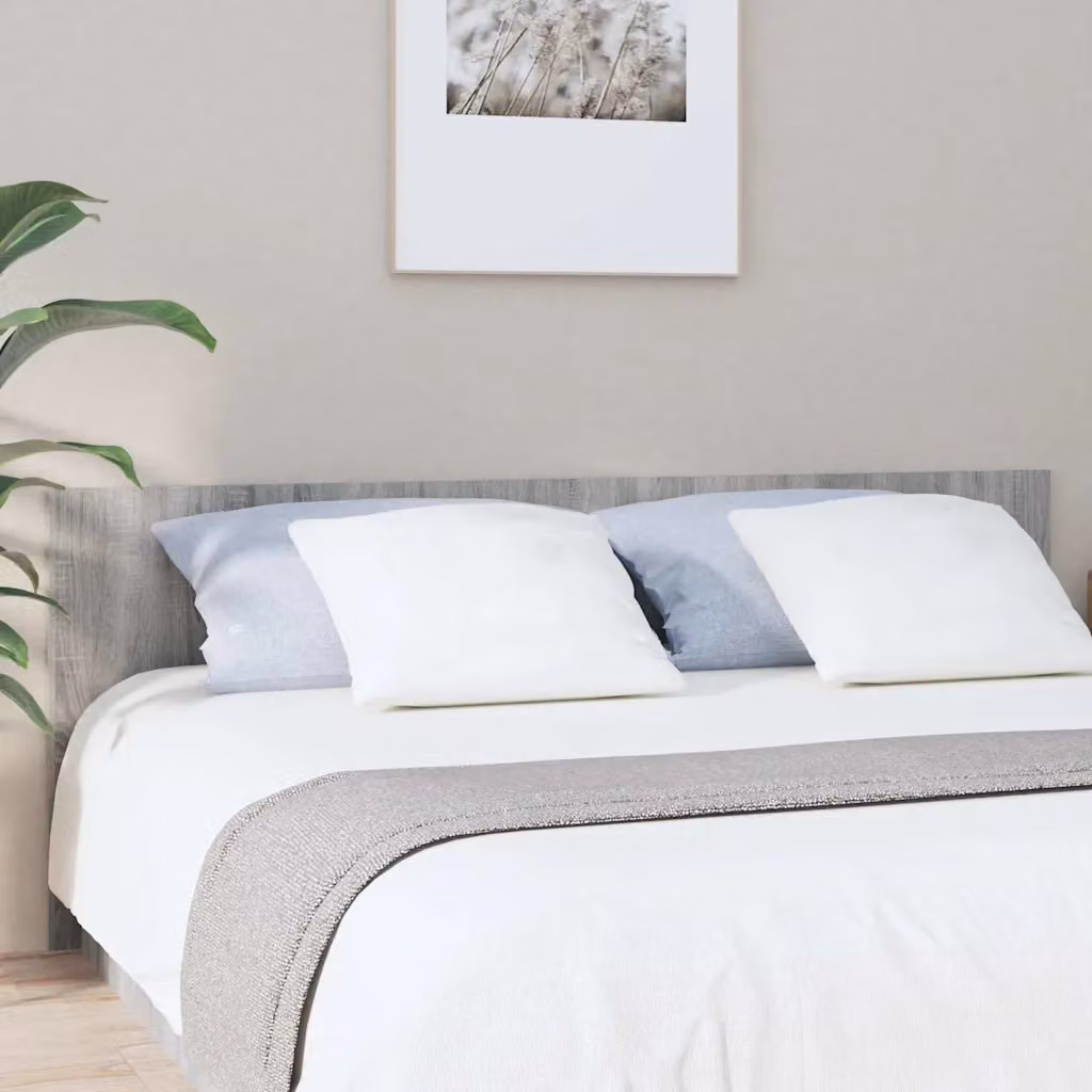 Testiera Letto vidaXL in Legno Ingegnerizzato Grigio, L 200 cm x H 80 cm x P 1,5 cm