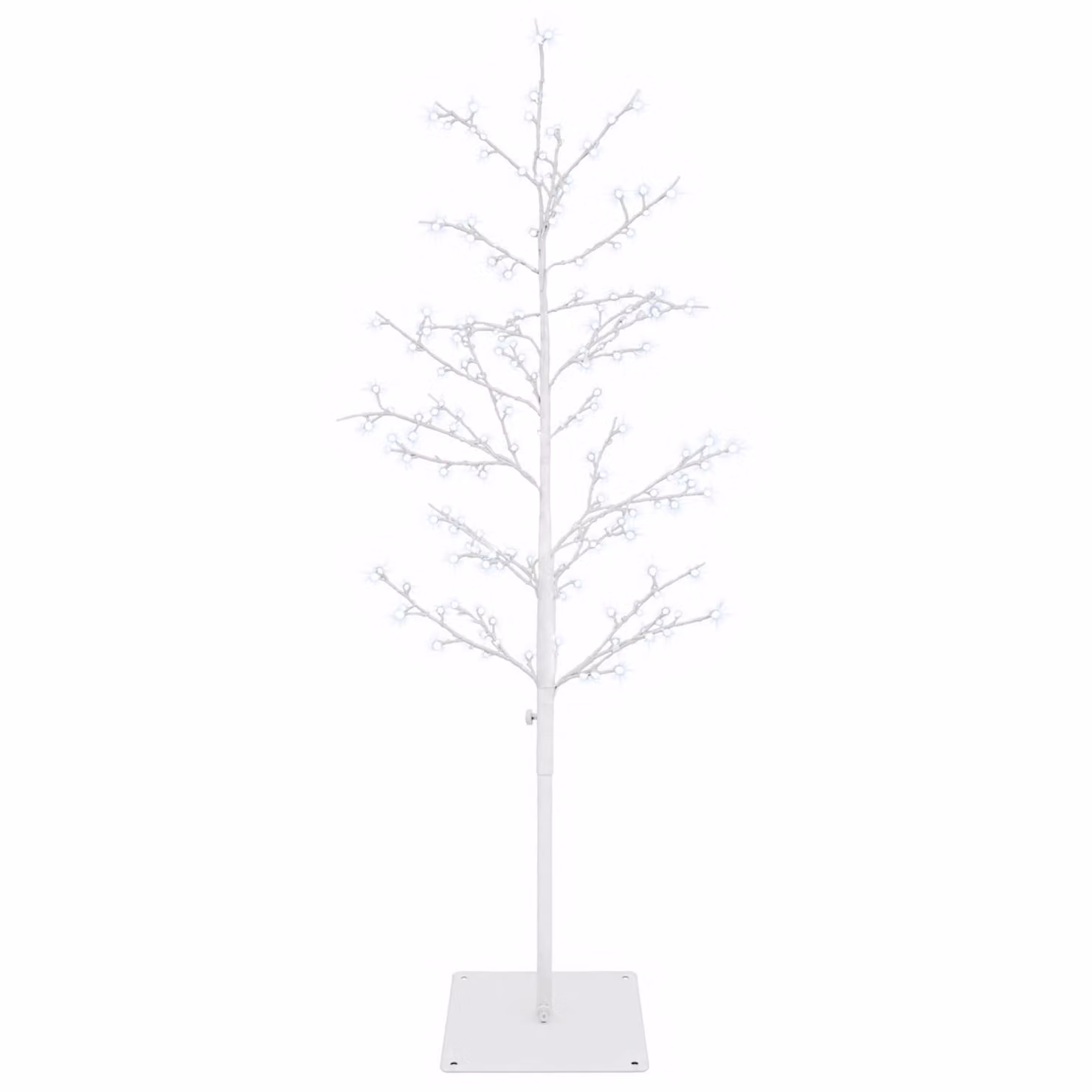 vidaXL Albero di Natale a betulla Bianco 120 cm Acciaio 279 LED