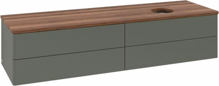 V&B Mobiletto senza struttura frontale - illuminazione Antao 160x50cm, WBP w. wal, lea gre. m Lac