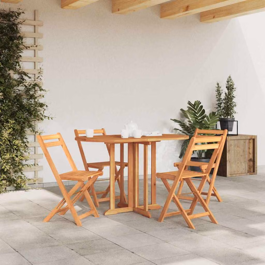 vidaXL Tavolo Pieghevole a Farfalla in Massello di Teak Marrone L: 120 cm, P: 70 cm, H: 75 cm – 1