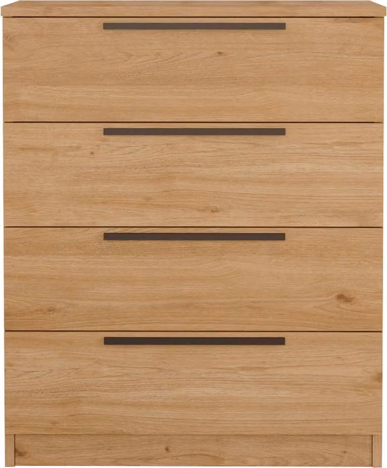 Cassettiera a 4 cassetti Rebecca Mobili Aoki 87,5x72x42 Truciolare Ferro Marrone Grigio scuro Moderno