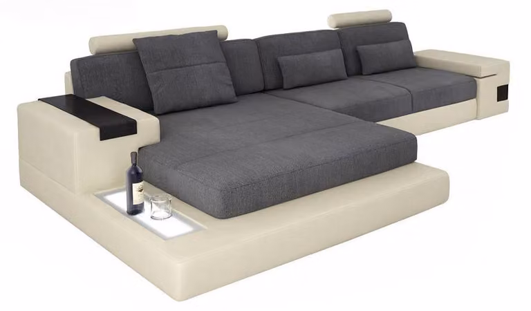 Luxus Sofa Couch Ecke Polstermöbel Wohnzimmer L-Form Modern Design Textil Stoff