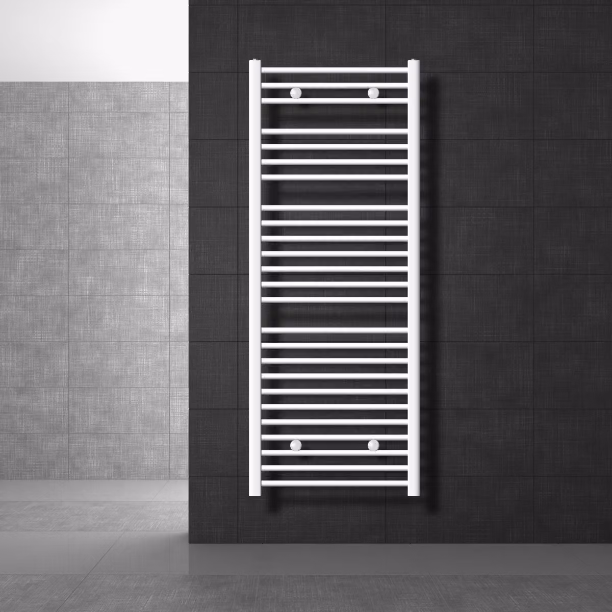LuxeBath radiatore per bagno Sahara, 600x1500 mm, bianco, diritto con attacco laterale, senza elemento riscaldante