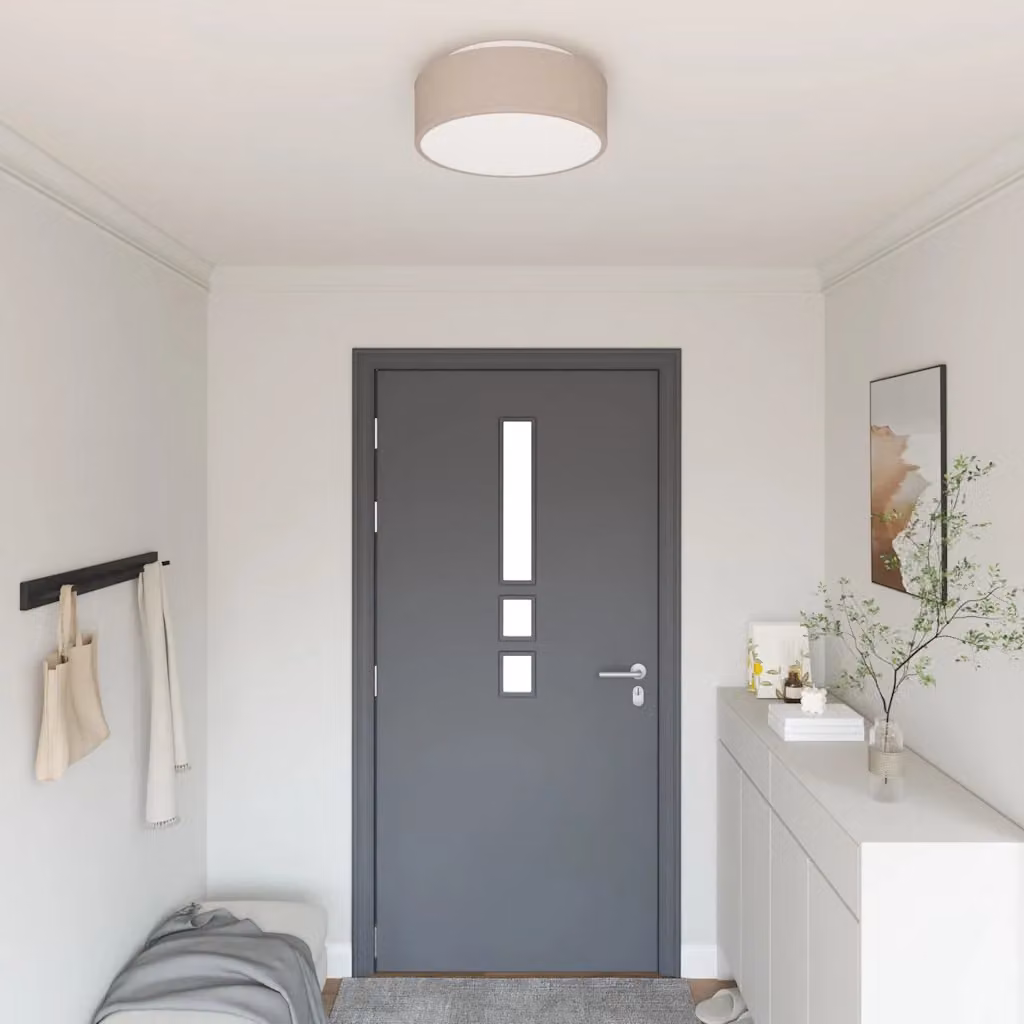 vidaXL Lampada da soffitto Talpa in tessuto beige o grigio, L/P/H: 38 x 38 x 13,5 cm