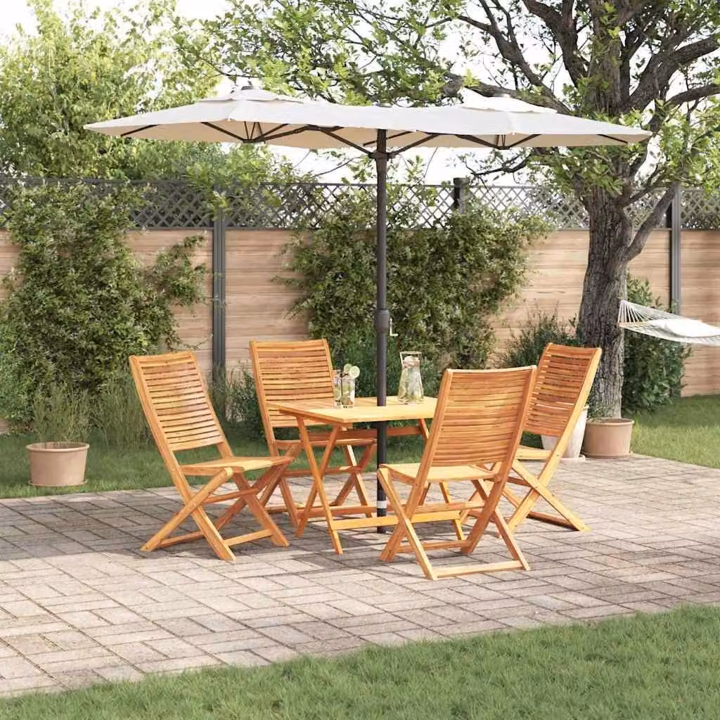 Maison Exclusive - Set da pranzo per esterno, 5 pezzi, legno massello di acacia, color marrone