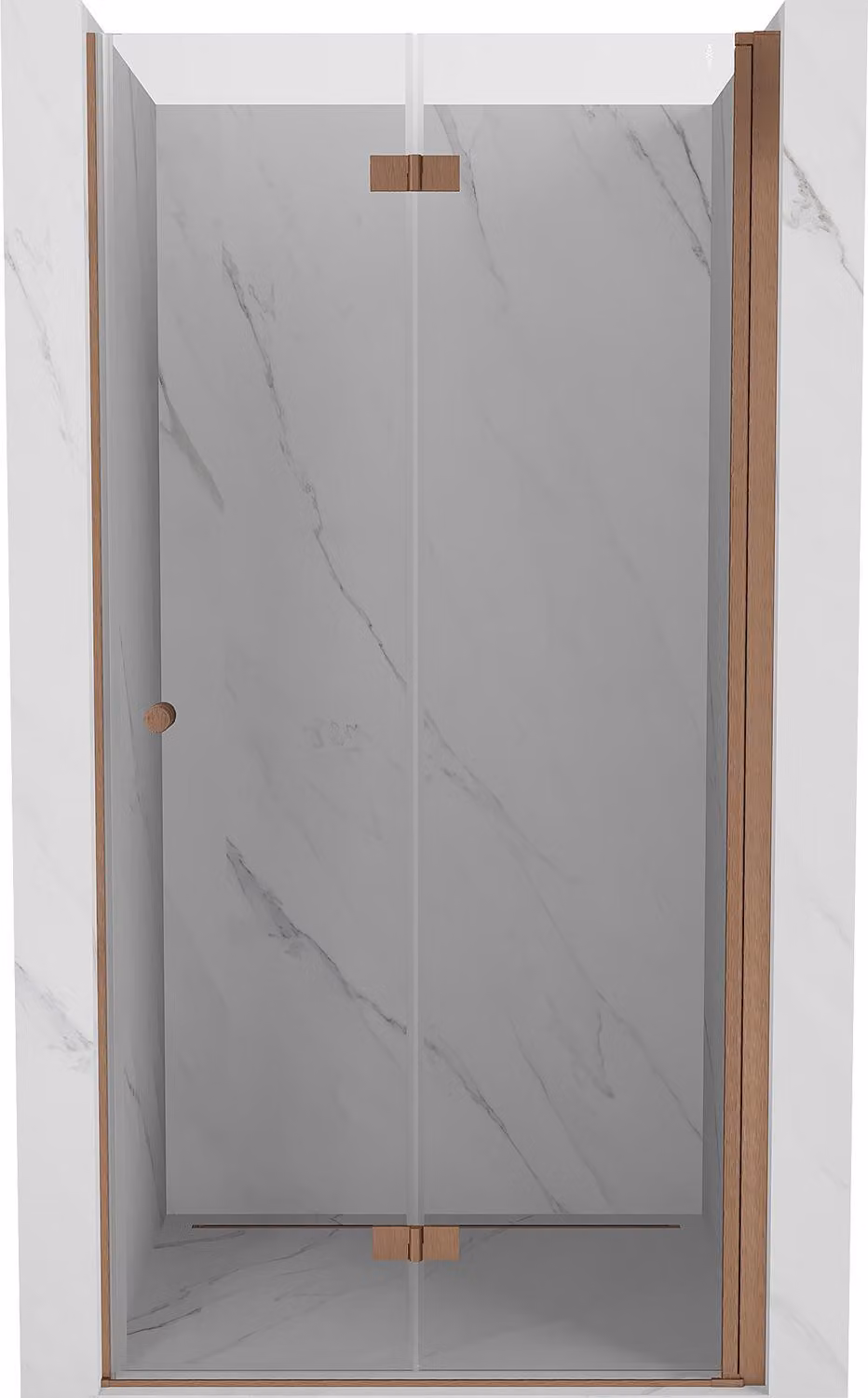Mexen Mist-F porte doccia pieghevoli destra 95 cm, trasparente, rame spazzolato - 8A6-095-000-65-00-P