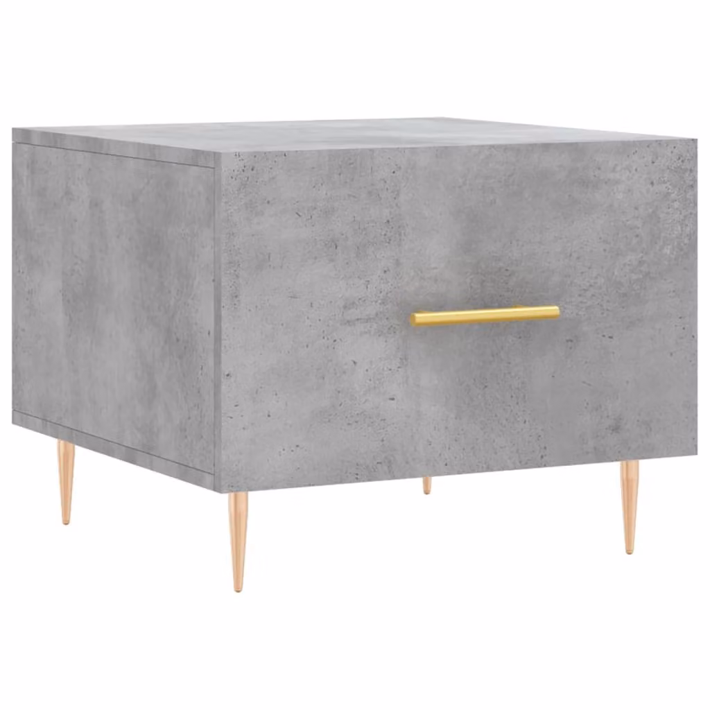 Tavolino Salotto Grigio Cemento 50x50x40 cm Legno Multistrato