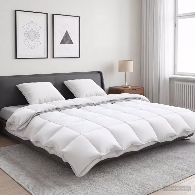 Set di 3 piumoni e cuscini vidaXL FULDA in piume d'oca bianchi L 240 x P 260 cm