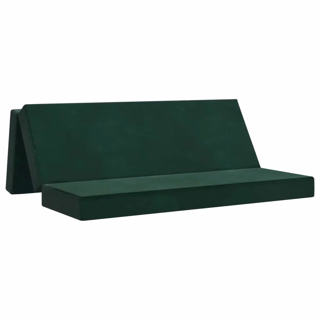 Divano Letto Pieghevole Moderno vidaXL Verde con Struttura Imbottita L: 200 cm, P: 67 cm, H: 45 cm – 2