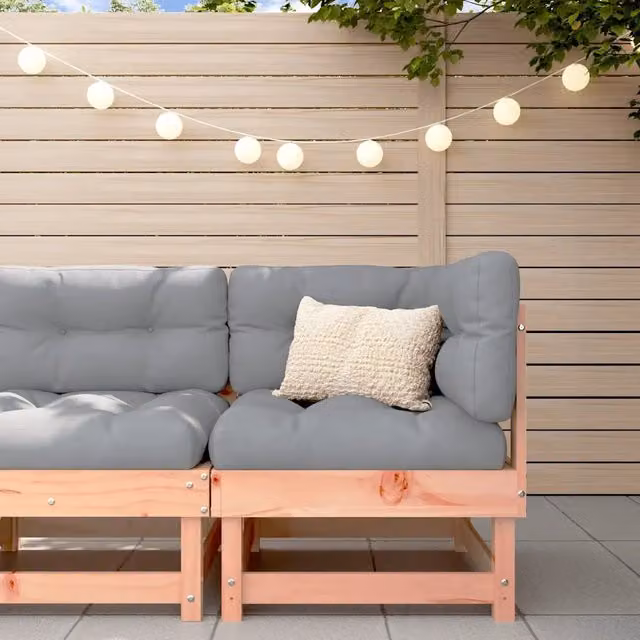 Divano Angolare Design Mania in Legno di Douglas con Cuscini Grigio