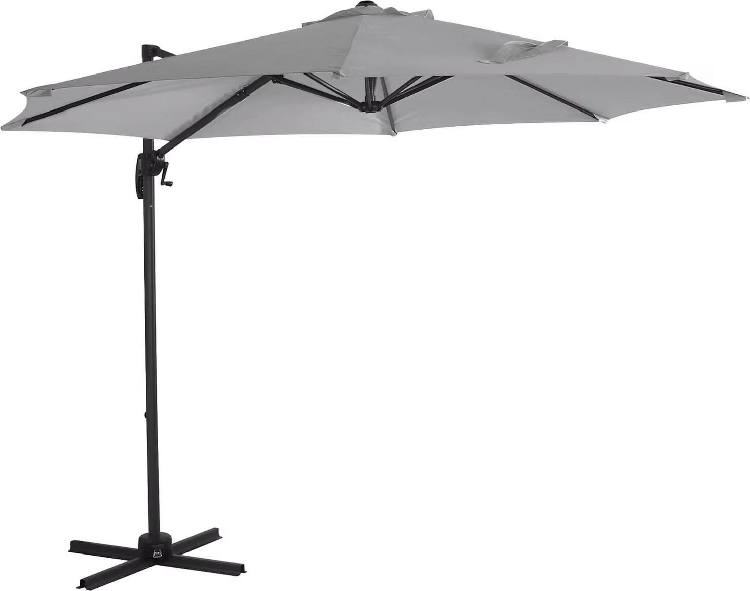 Ombrellone SVITA a braccio laterale con protezione solare UV50+, grigio chiaro opaco