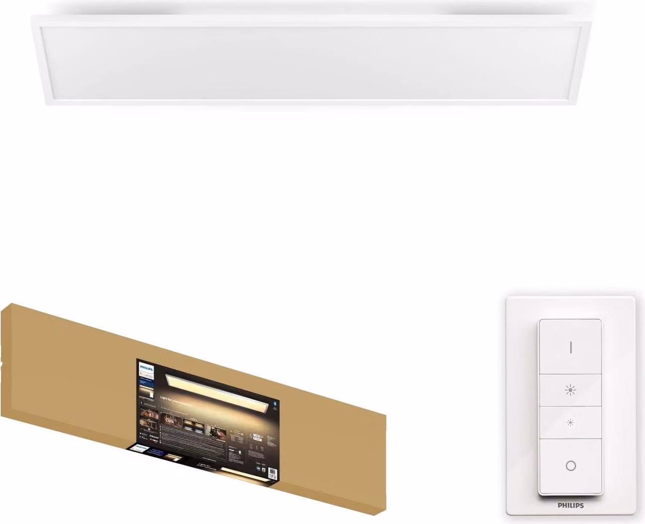 Philips Hue White ambiance Aurelle Square Light Panel, plafoniera intelligente, Bluetooth/Zigbee, bianco, LED, alluminio, lampadine non sostituibili