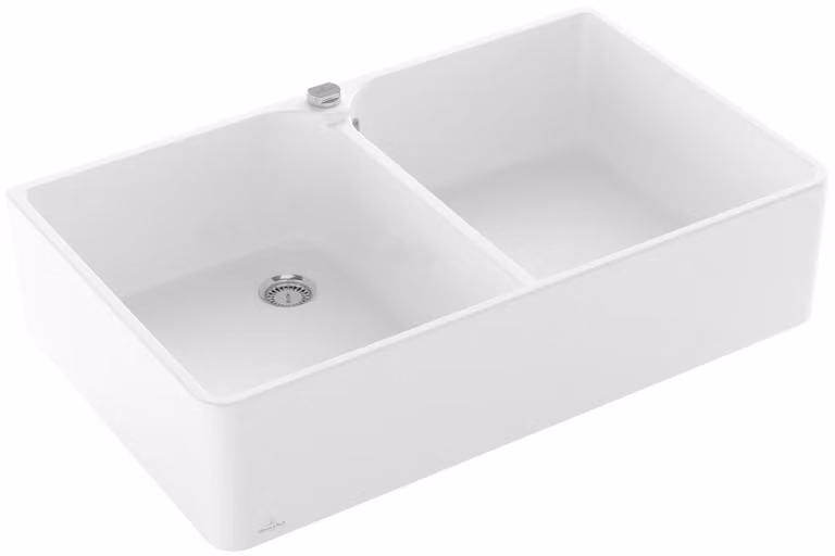 Villeroy & Boch VB lavello 90 X lavello doppia vasca 639002 900x550mm Bianco Alpine CeramicPlus
