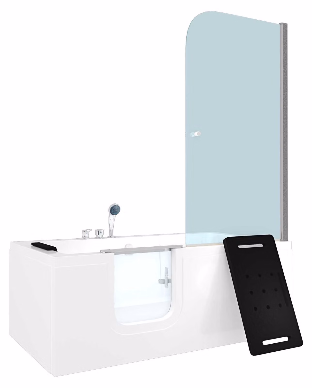 Combinazione vasca con sedile e porta per anziani S15D-EH-L 160x85x215 cm SENZA sigillatura a due componenti dei vetri
