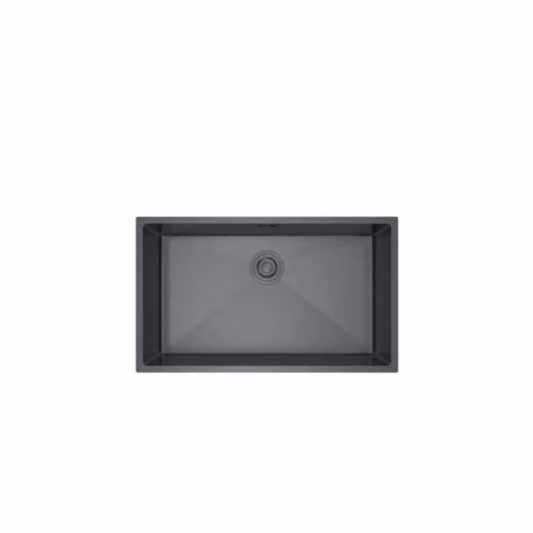 Lavello QLS SANTA in acciaio inox sottotop 74x44 cm + sifone grigio grafite 11222