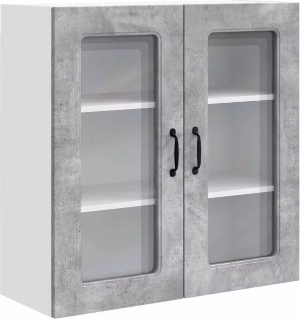 Armadio da cucina rettangolare moderno spazio portaoggetti 80 x 31 x 80 cm in legno ingegnerizzato grigio cemento 02_0053746