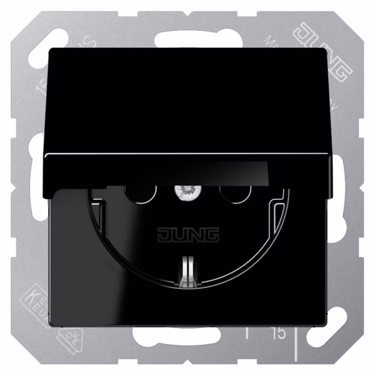 Presa Jung SCHUKO 16A 250V con coperchio a cerniera A 1520 KL SW