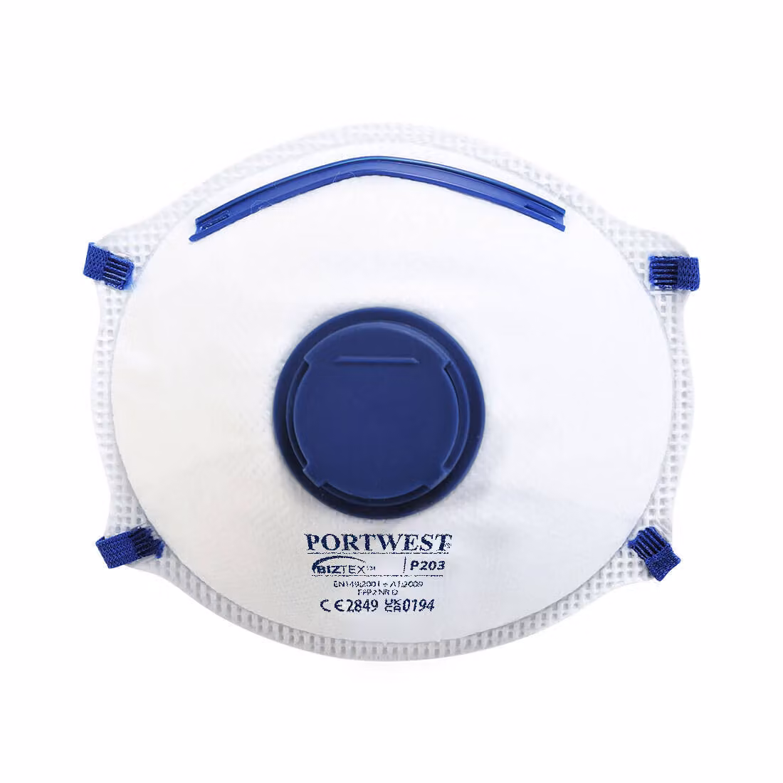 Portwest P203 FFP2 maschera per polveri fini in dolomite con valvola Bianco