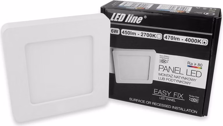 pannello LED da 6W Plafoniera ultra sottile da 14 mm Luce spot Bianco neutro 450 lumen Angolare