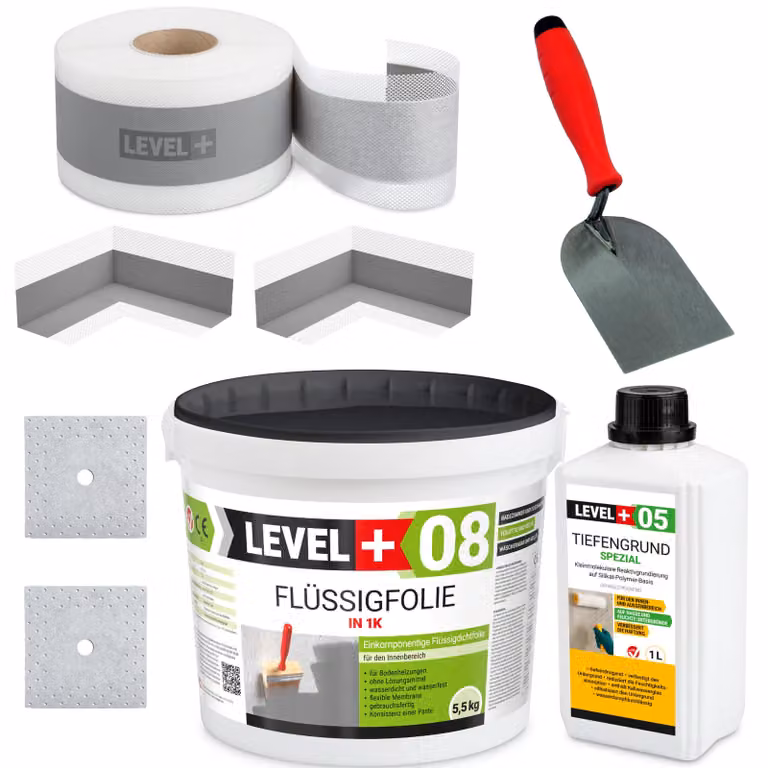 Set di sigillatura pellicola liquida 5,5 kg primer profondo spatola doccia bagno nastro sigillante SET15