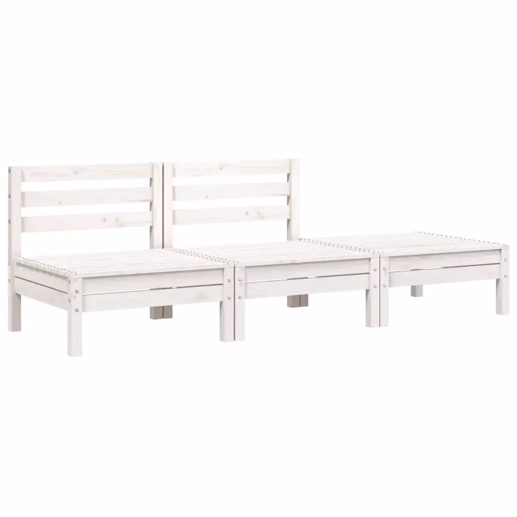 Divano da giardino a 3 posti vidaXL in legno di pino bianco con cuscini inclusi L: 190,5 cm, P: 63,5 cm, H: 62,5 cm – 2