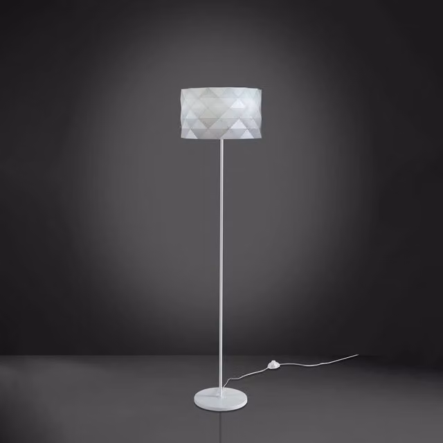 Piantana Moderna Prisma Polilux ® Bianco E Metallo 1 Luce E27