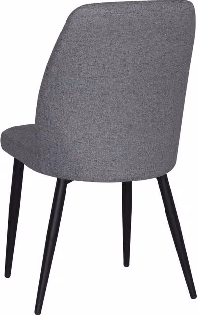 Set 4 Sedie Vika in tessuto grigio con trama geometrica e piedi neri - Eleganza e comfort