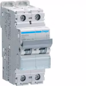 Interruttore automatico bipolare 10 kA, curva B, 50 A, 2 moduli