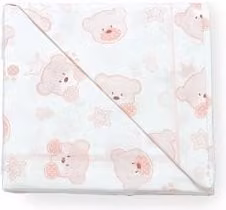 Set di lenzuola completo per lettino bambino Italbaby Tenerezza 3 pezzi Rosa con decorazioni grafiche di animali